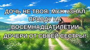 Дочь не твоя: муж узнал правду на восемнадцатилетии дочери от своей сестры!