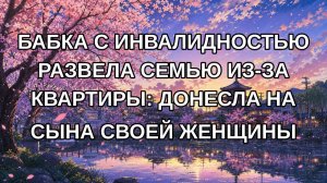 БАБКА С ИНВАЛИДНОСТЬЮ РАЗВЕЛА СЕМЬЮ ИЗ-ЗА КВАРТИРЫ: ДОНЕСЛА НА СЫНА СВОЕЙ ЖЕНЩИНЫ