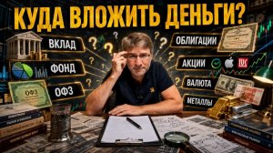 КУДА ВЛОЖИТЬ ДЕНЬГИ: вклад, фонд, ОФЗ, облигации, акции, валюта, металлы ?!
