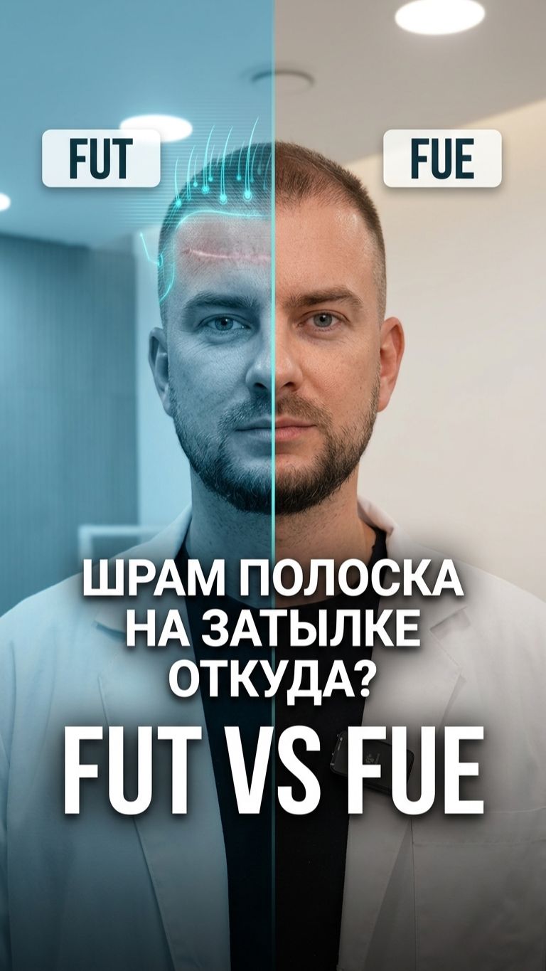 🔬 FUE или FUT: какой метод пересадки волос не оставляет шрамов