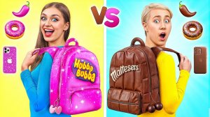Челлендж. Шоколадная Еда vs Настоящая еда # Смешные Моменты от Multi DO Girls