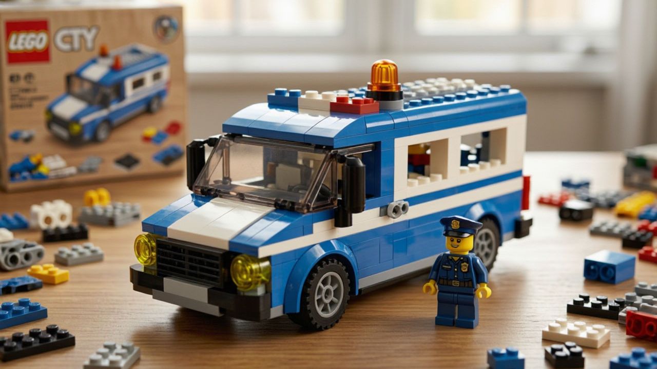 Сборка полицейского  фургона из LEGO CITY (3 часть) 60139