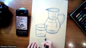Лунная ночь ч2 Стекло и инжир (масляная пастель)