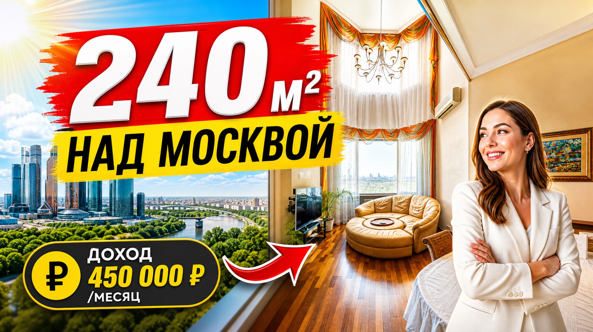 Выше города, ближе к небу. 240 квадратов свободы и видовая панорама на столицу.