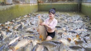 Осушила пруд перед домом и собрала много крупной рыбы, чтобы продать ее жителям деревни.