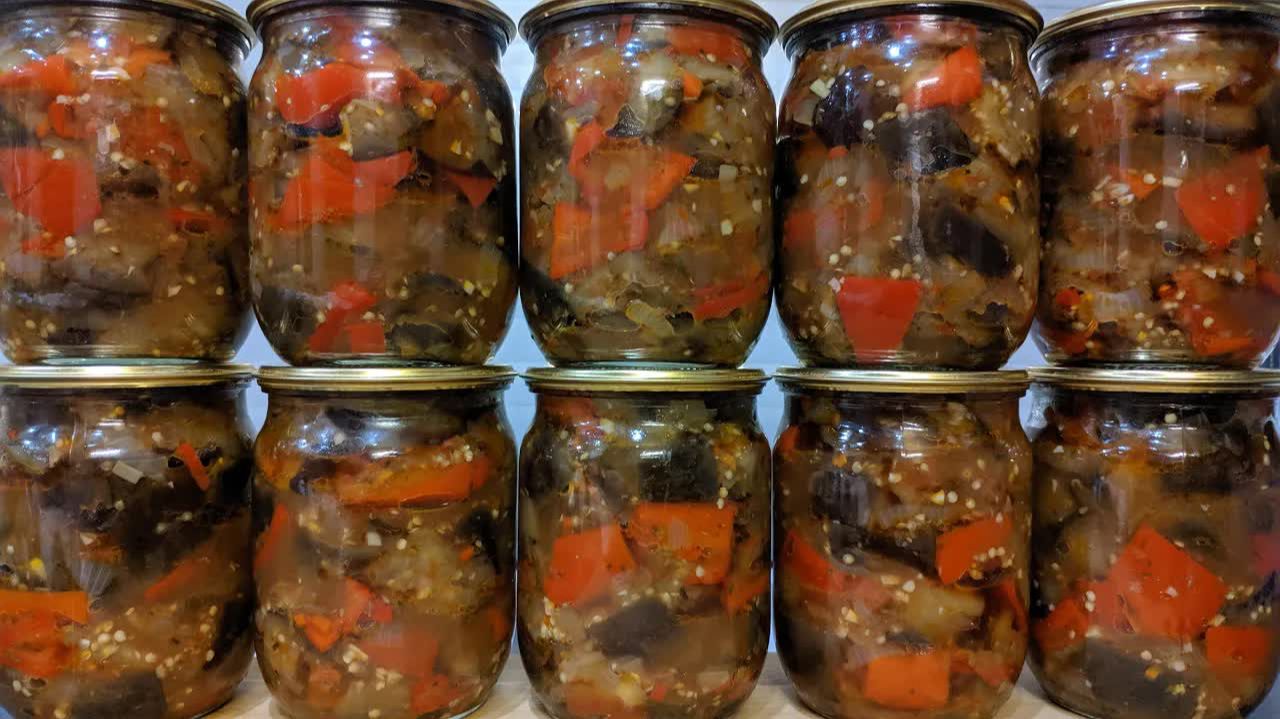 Самый вкусный салат из баклажанов на зиму! Без уксуса и стерилизации! Баклажаны хранятся в квартире