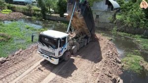Строительство, засыпка водного канала