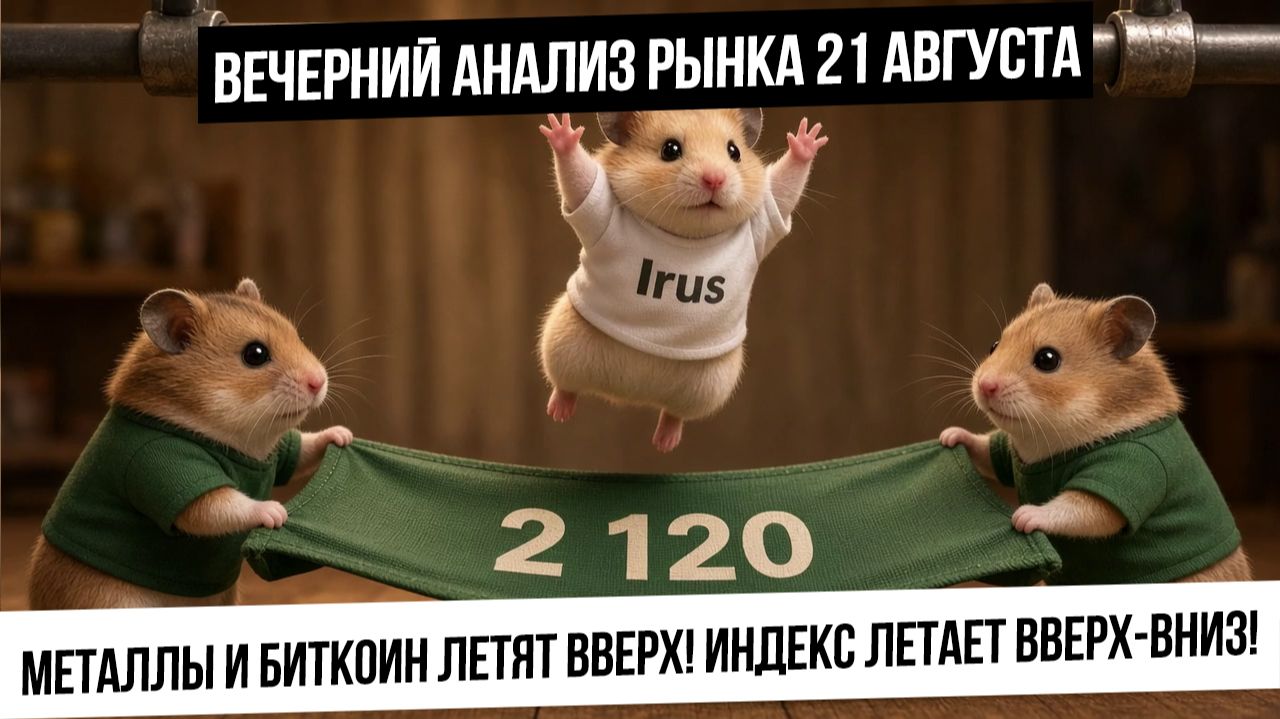 Вечерний анализ рынка 21 августа. Рынок РФ: сильные движения внутри! Металлы и биткоин растут!