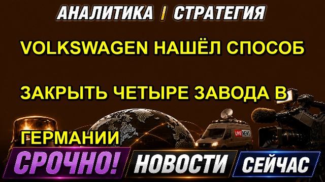 VOLKSWAGEN НАШЁЛ СПОСОБ ЗАКРЫТЬ ЧЕТЫРЕ ЗАВОДА В ГЕРМАНИИ