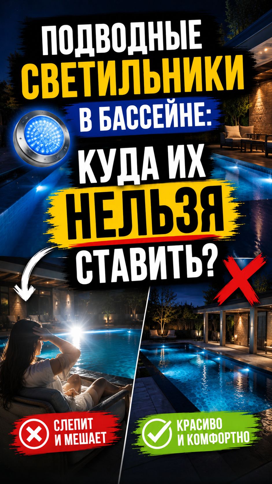 Секреты установки подводного освещения