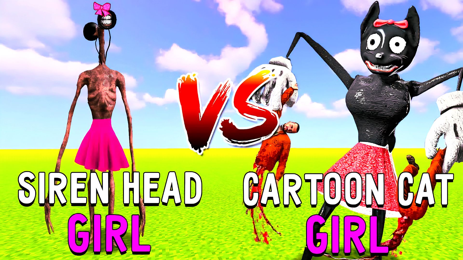 📢 СИРЕНОГОЛОВЫЙ GIRL 📢 против КАРТУН КЭТ GIRL. Кто круче? SIREN HEAD АТАКУЕТ.
