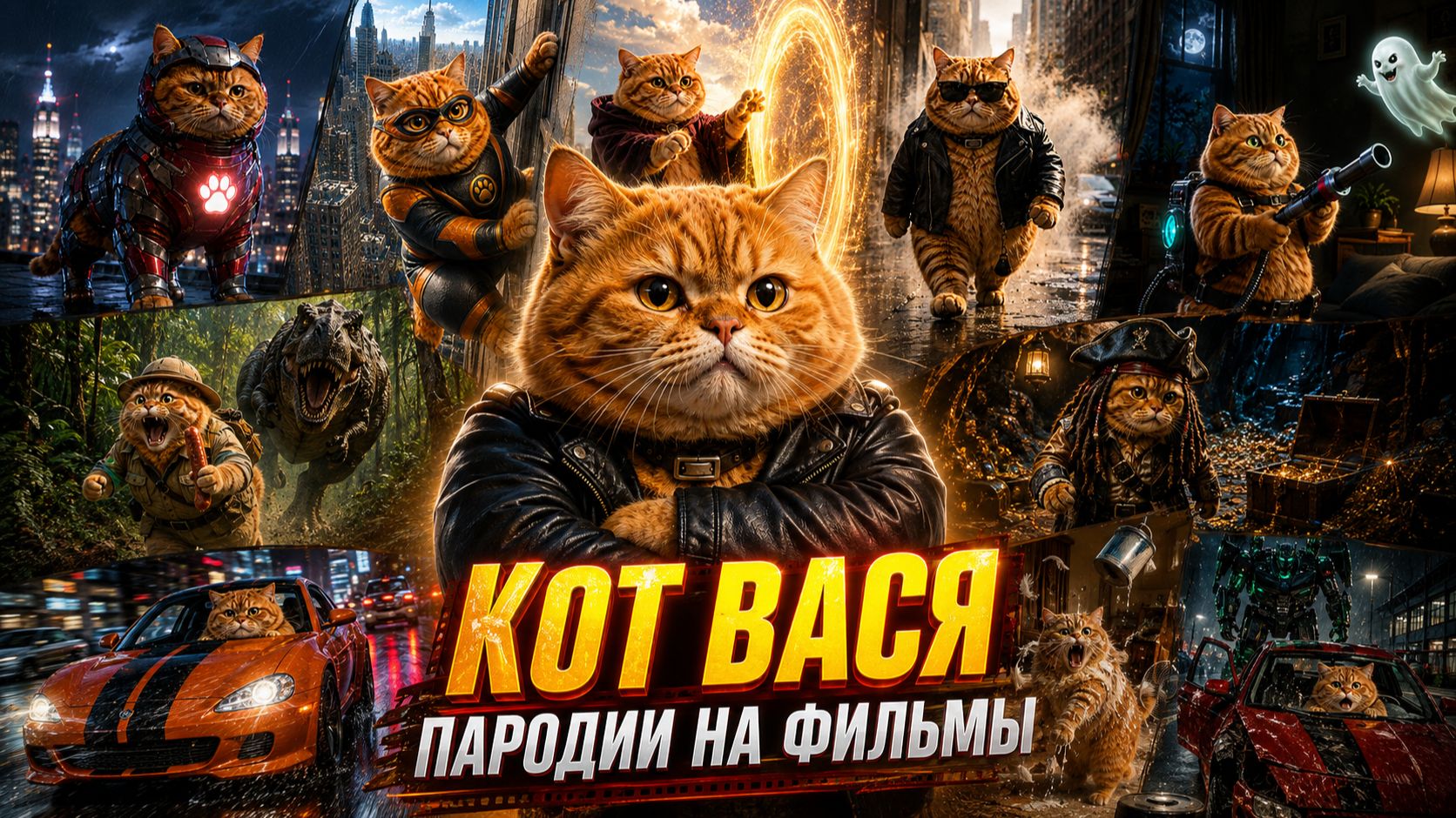 Котовася — смешные приключения рыжего пухлого кота в мире знаменитых фильмов