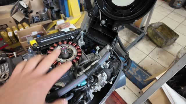 Yamaha F25G ставим дистанцию и стартер... дорого...