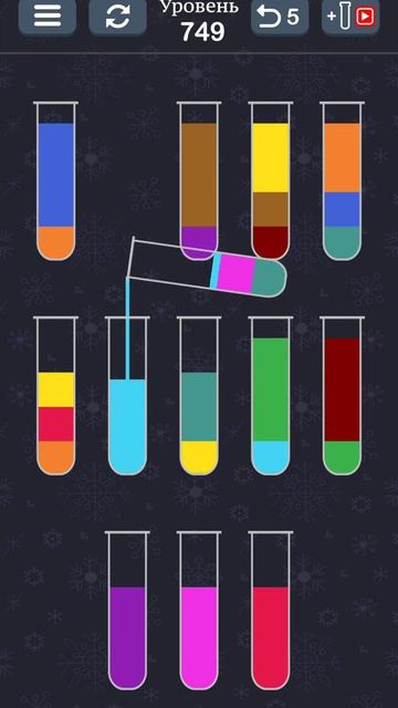 Уровень 749 Water Sort Puzzle Виды Воды