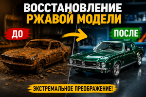 Реставрация модели автомобиля, покрытой сильной ржавчиной