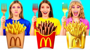 Бедная vs Богатая vs Ультра Богатая еда Челлендж _ Забавные Лайфхаки с Едой