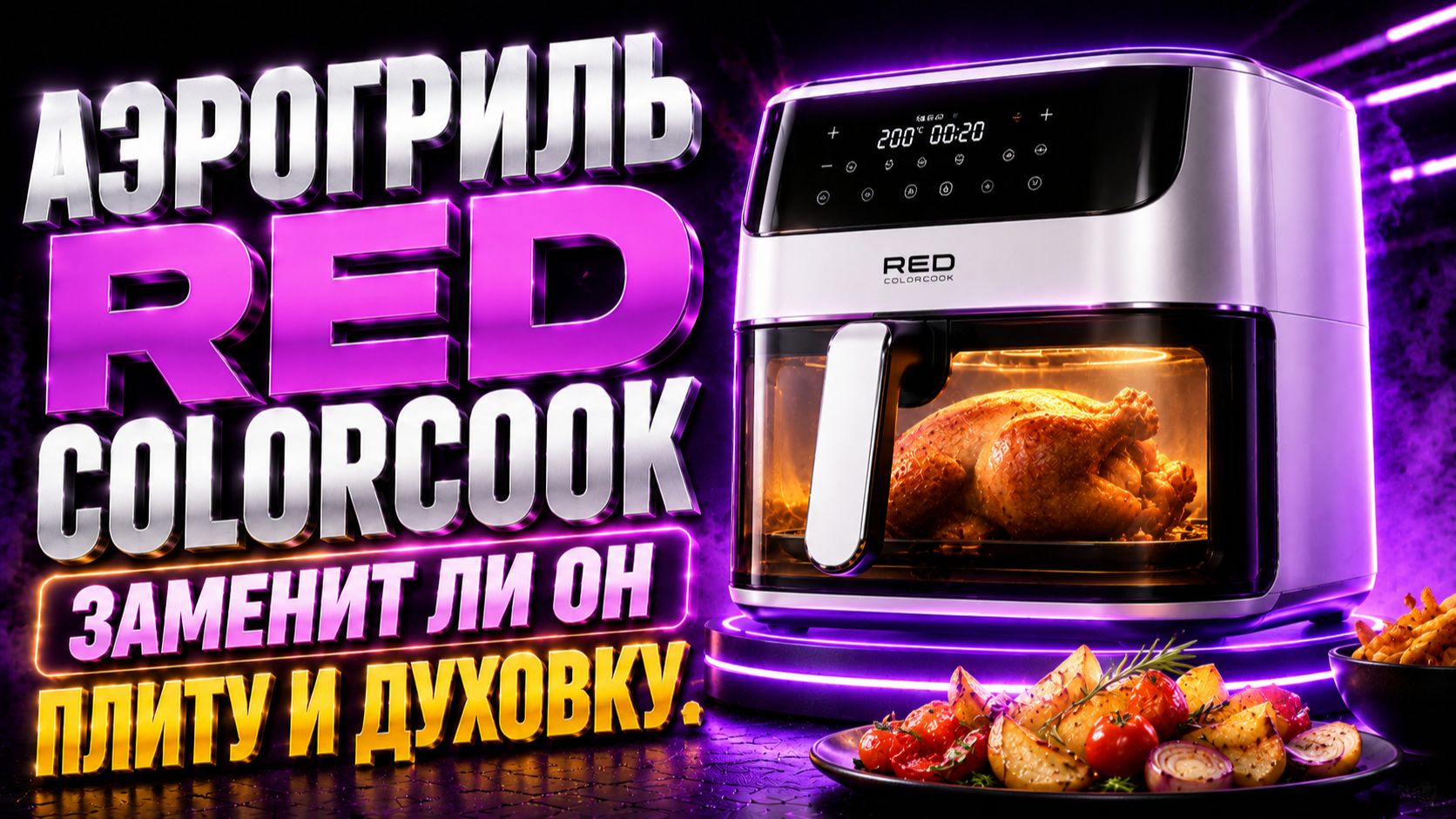 Обзор аэрогриля Red Colorcook: альтернатива плите на кухне