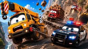 🏗️🚔 Самая опасная миссия команды спасателей! 😱 Машины на краю пропасти!