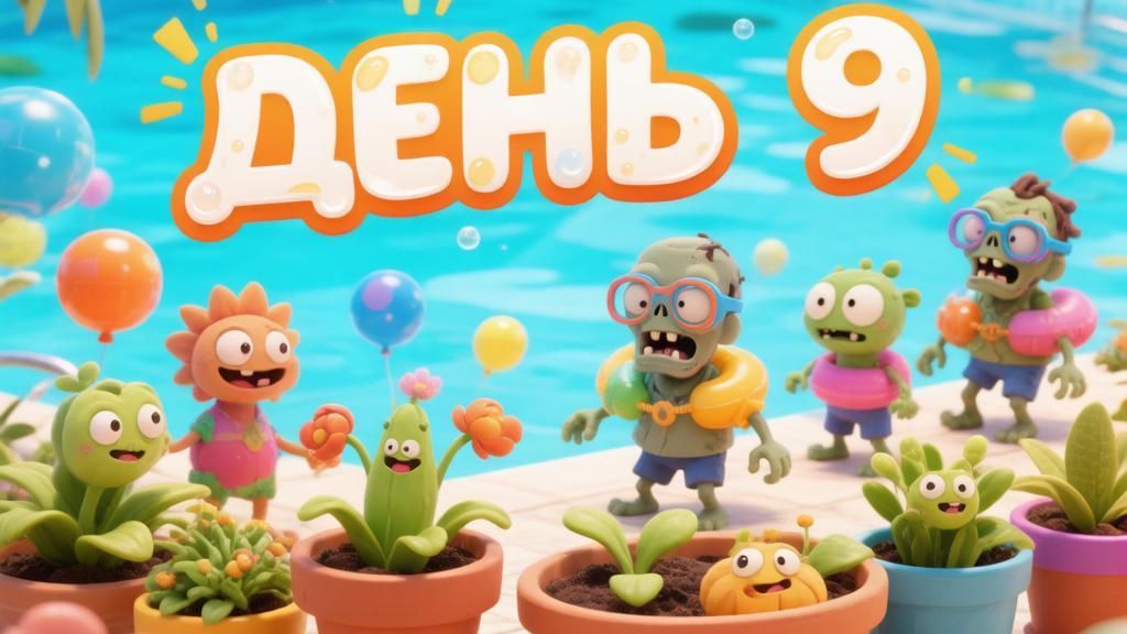 Растения ☘️ против Зомби 🧟. Бассейн. День 9.