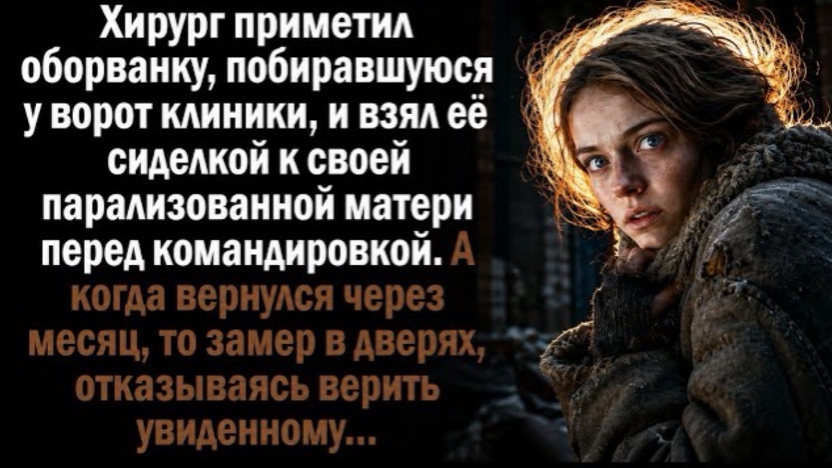 Хирург взял нищенку сиделкой больной матери. А вернувшись через месяц замер в дверях, не веря глаза!