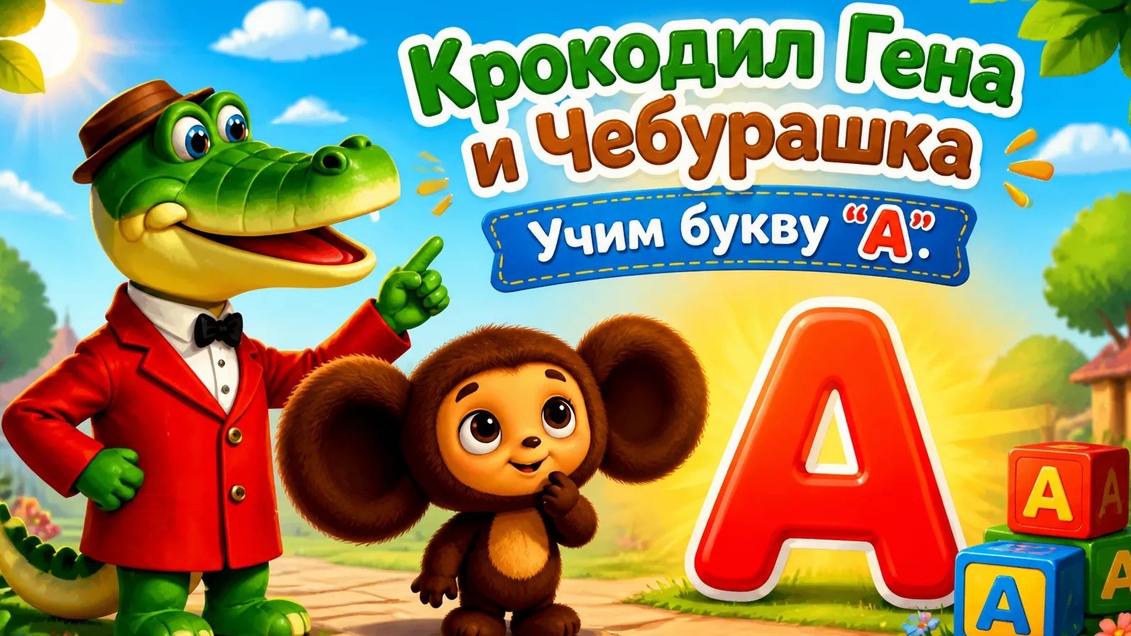 Крокодил Гена и Чебурашка учим букву 