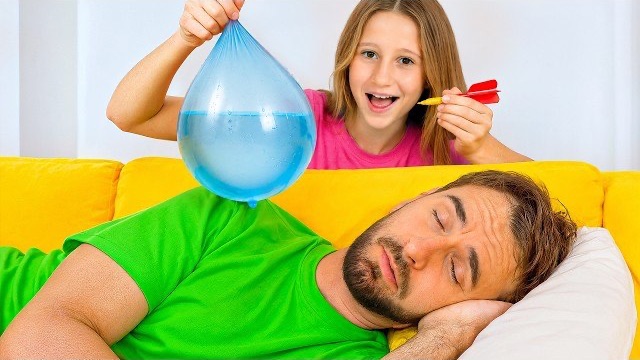 Настя и веселый день с семьей