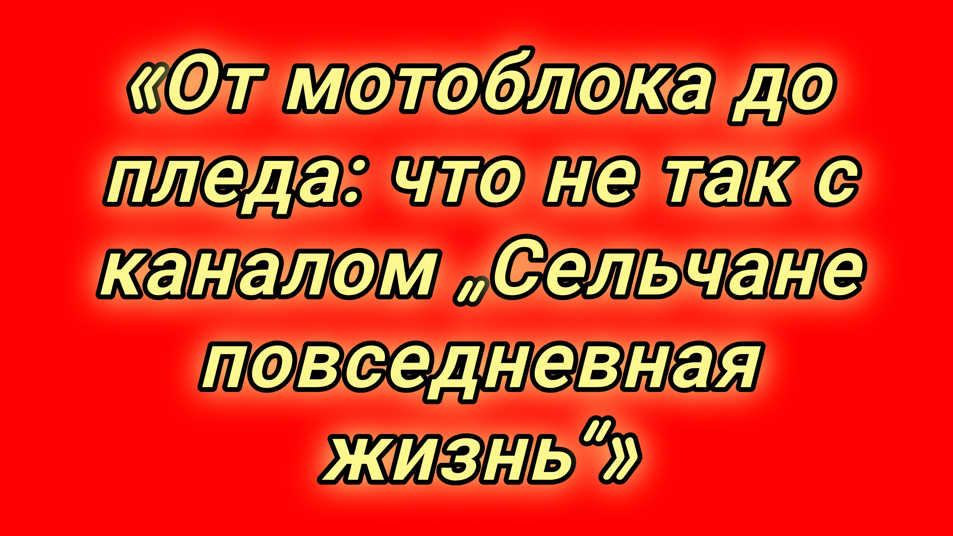 21-08-2026«От мотоблока до пледа: что не так с каналом „Сельчане повседневная жизнь“»