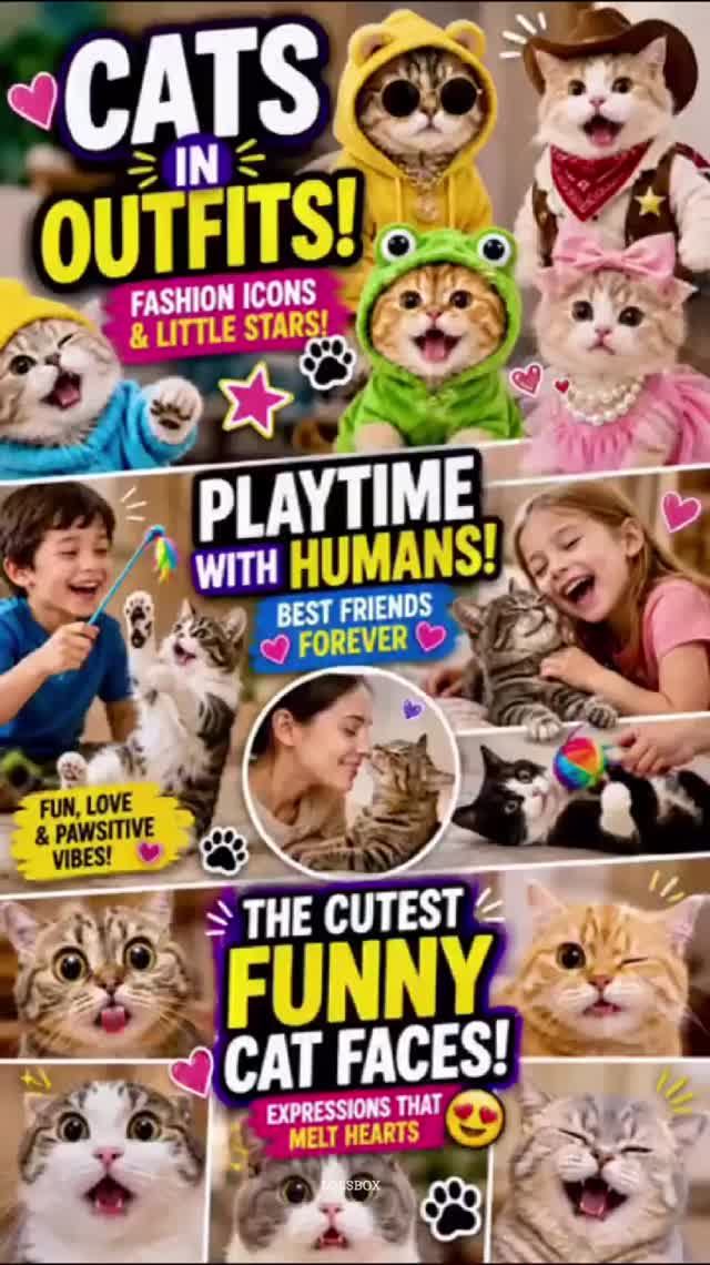 Cats In Outfits, Playtime With Humans & The Cutest Funny Cat Faces