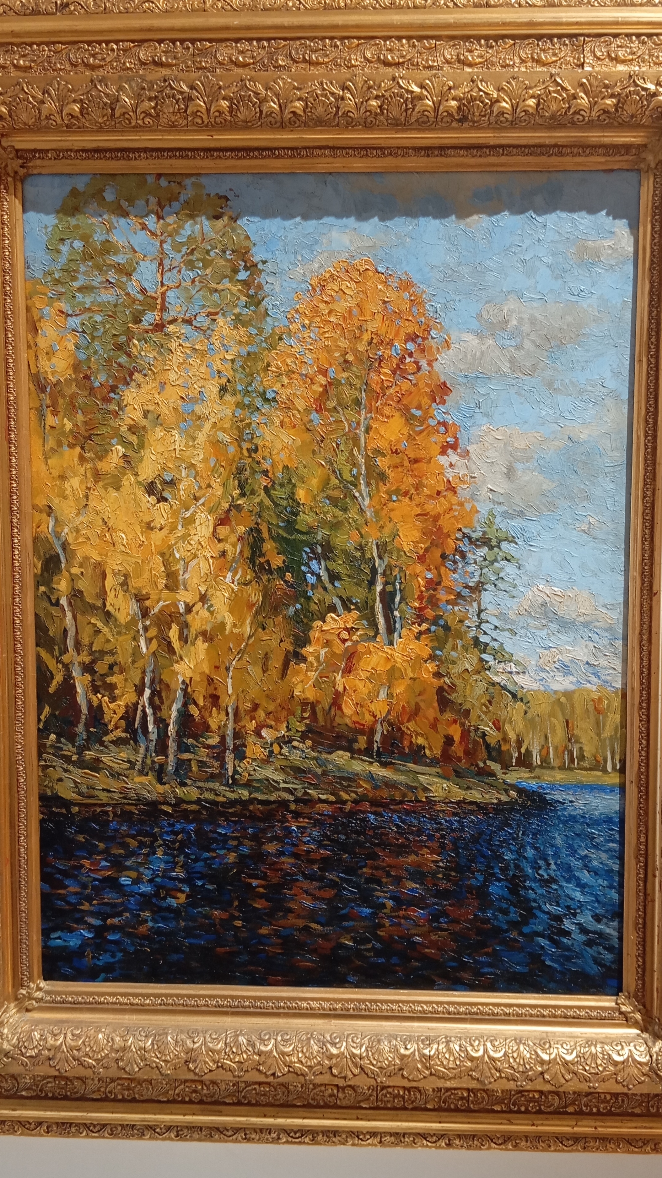 Лесное озеро. Пандус со львами в парке усадьбы. Март. 1912-1914. Жуковский Станислав Юлианович.