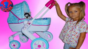Коляска для куклы котенок и Ярослава. Игрушки для девочек Stroller for Baby Dolls Unboxing