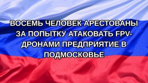 |Н. РФ| Восемь человек арестованы за попытку атаковать FPV-дронами предприятие в Подмосковье
