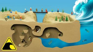 Исследователи LEGO trapped в затопленной морской пещере — эксперимент с цунами и прорывом дамбы