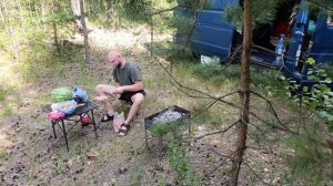 выехал на природу отдохнуть на автомобиле, кемпинг , бушкрафт.