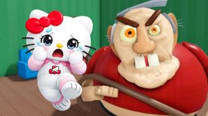 ХЕЛОУ КИТТИ ИГРАЕТ В ESCAPE EVIL GRANDPA! (OBBY) В ROBLOX
