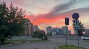Вечерний закат.Район Взлетка.Красноярск