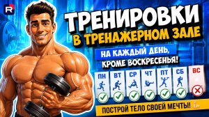 Тренировки на неделю для мужчин | Тренировки на все мышцы | Как накачать грудь, плечи, спину, руки