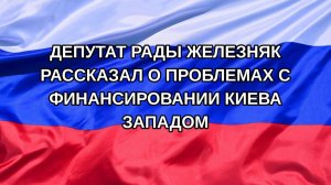 |Н. РФ| Депутат Рады Железняк рассказал о проблемах с финансировании Киева Западом