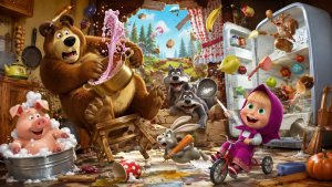 Маша и медведь, развивающие игры для детей.