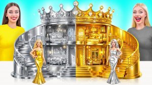 Строим Удивительный Кукольный Домик Золотой vs Серебряный Челлендж # Креативные Лайфхаки Для Де