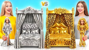 Строим Удивительный Кукольный Домик Золотой vs Серебряный Челлендж # Идеи Для Крошечных Построе