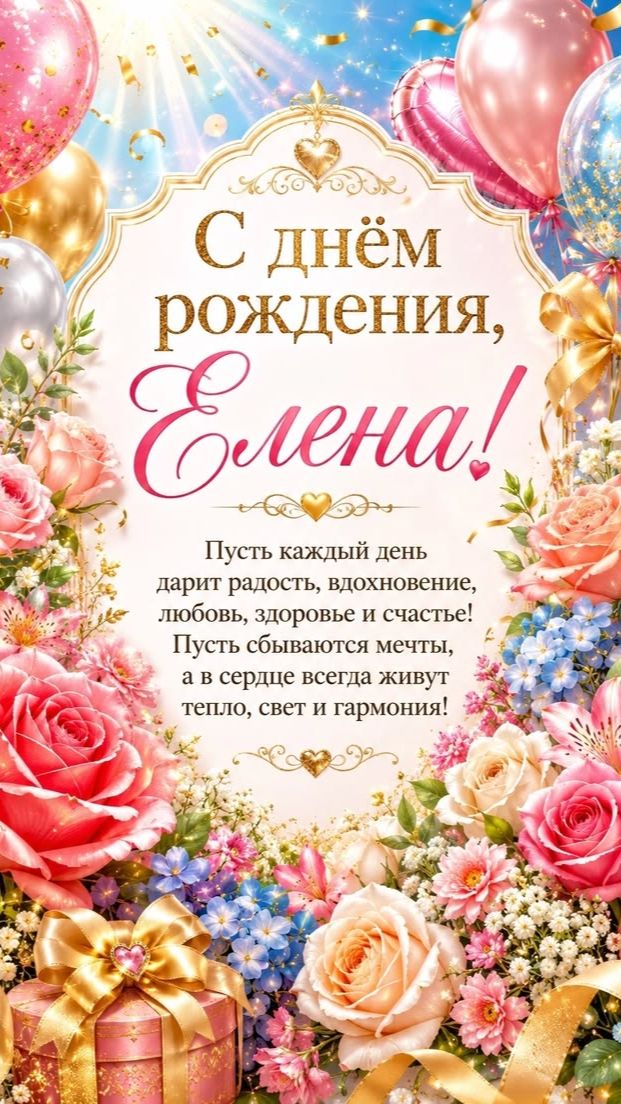 Лена, с Днём Рождения! Музыкальная открытка, которая согреет душу 🌸💖