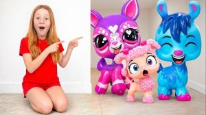 Nastya and her friends are learning to share LPS Spring Faves toys