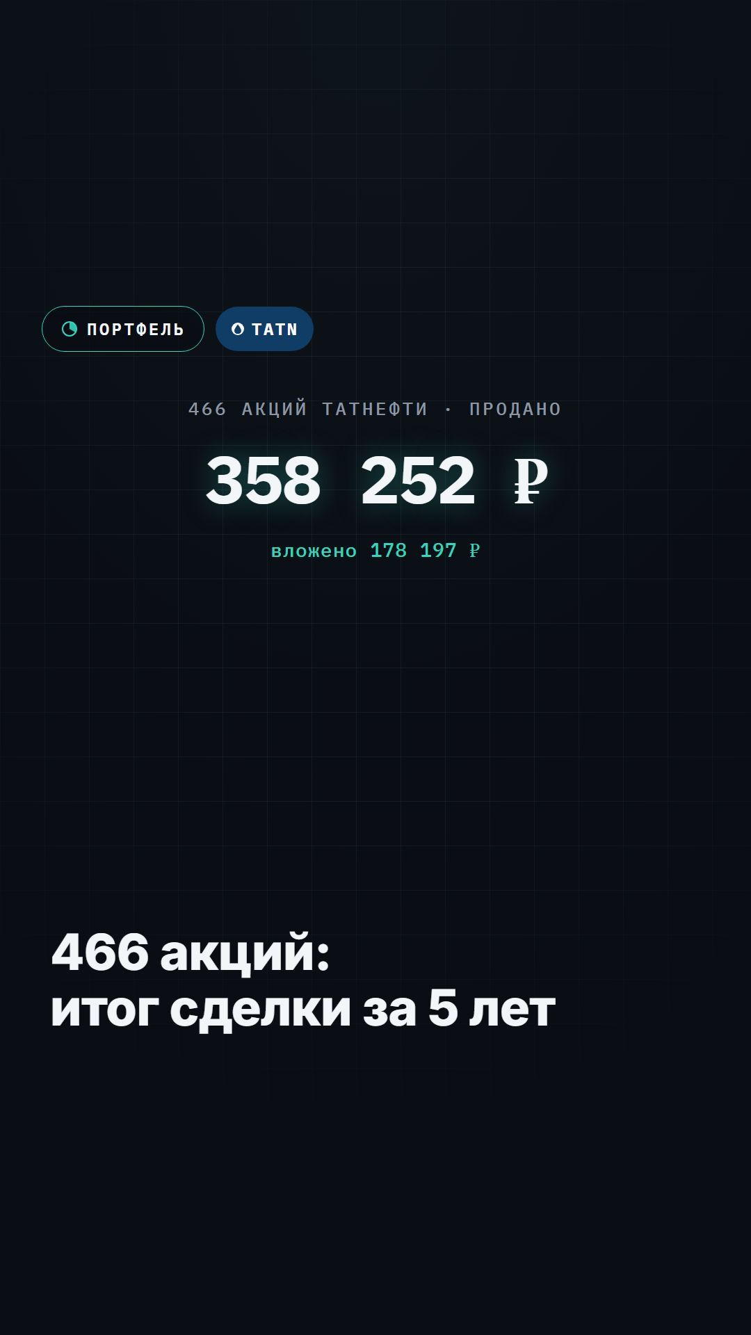 466 акций Татнефти — итог сделки за 5 лет