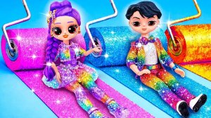 Строим Глиттерный Дом для Кейпоп семьи Хантрикс! Поделки для кукол L.O.L