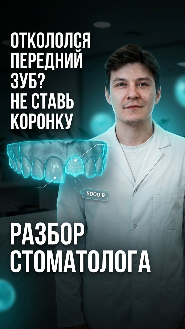 Откололся передний зуб? 😬 Коронка — не обязательна