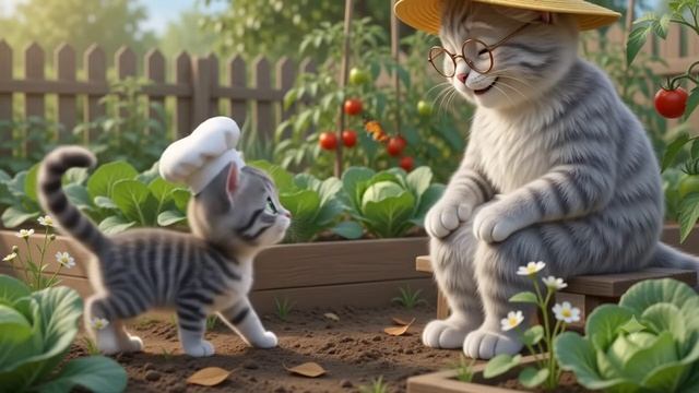 кошечка с бабушкой