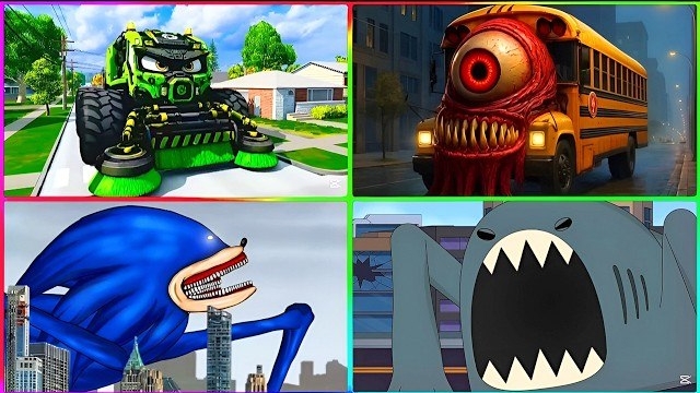 TILES HOP: EXE CAR MONSTER 🚗👹 🆚 BUS EATER 🚌😱 🆚 SONIC MONSTER 💙👹 🆚 THE BLOOP EXE 🌊🔥 | КТО