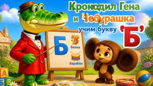 Крокодил Гена и Чебурашка учим букву «Б»