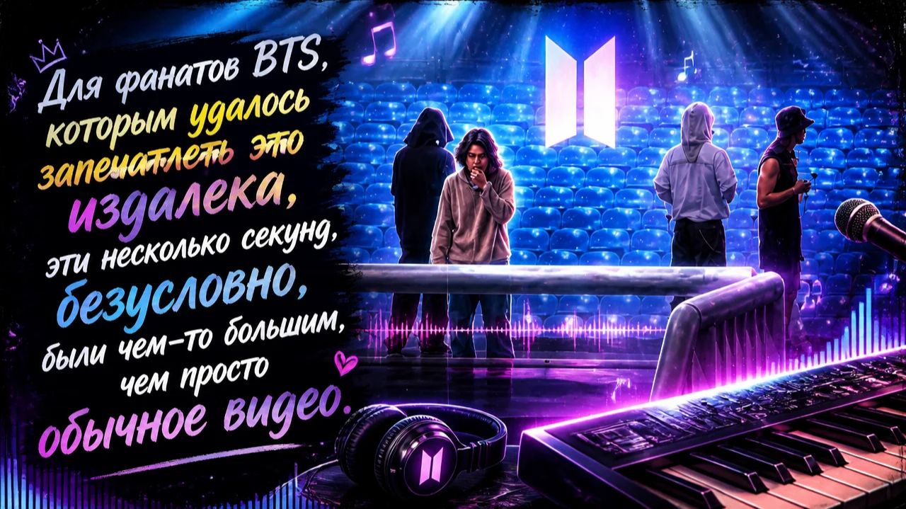 BTS находятся на сцене стадиона Роджерс во время саундчека, который кажется особенно интимным.