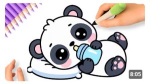 КАК НАРИСОВАТЬ МИЛОГО ДЕТЕНЫША ПАНДЫ 🐼🍼